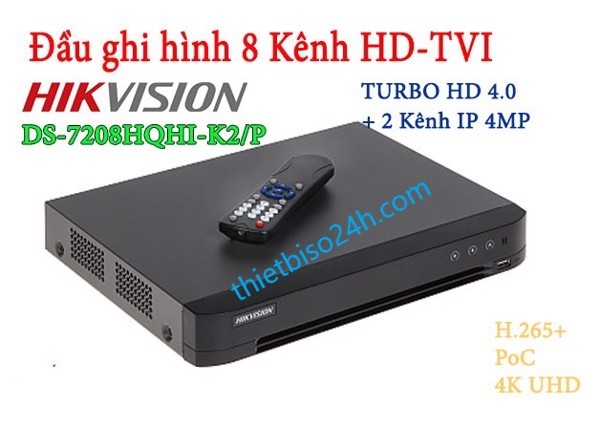 Đầu ghi hình 8 kênh HDTVI H.265+ HIKVISION DS-7208HQHI-K2/P