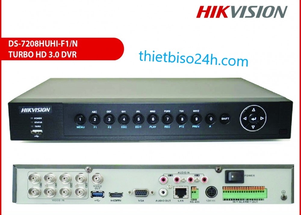 Đầu ghi hình 8 kênh TURBO HD 3.0 HIKVISION DS-7208HUHI-F1/N