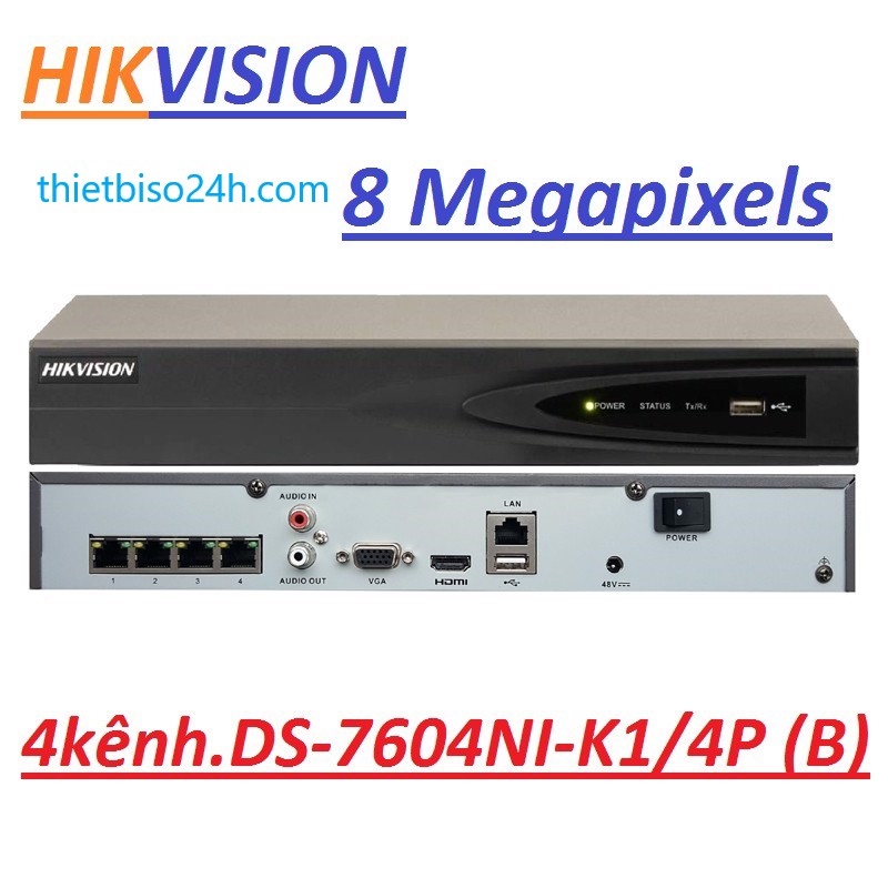 Đầu ghi IP 4 kênh Hikvision DS-7604NI-K1(B)
