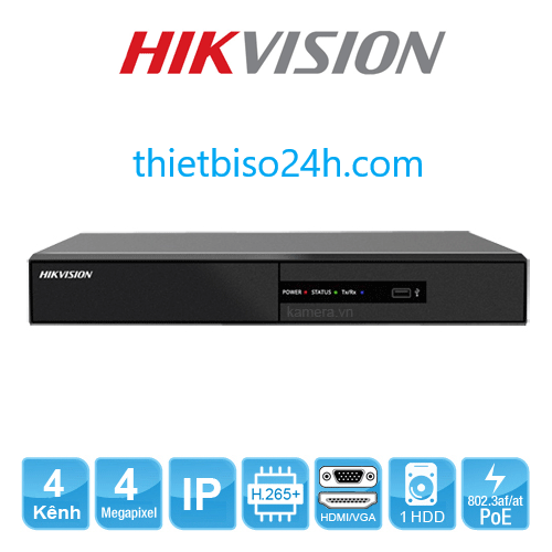 Đầu ghi IP H.265+ 4 kênh Hikvision DS-7104NI-Q1/4P/M