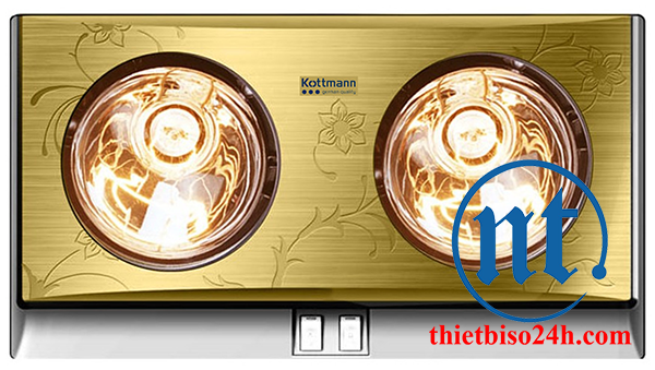 Đèn sưởi nhà tắm Kottmann 2 bóng dòng vàng (KOTT-GOLDEN) 550 W - K2B-G