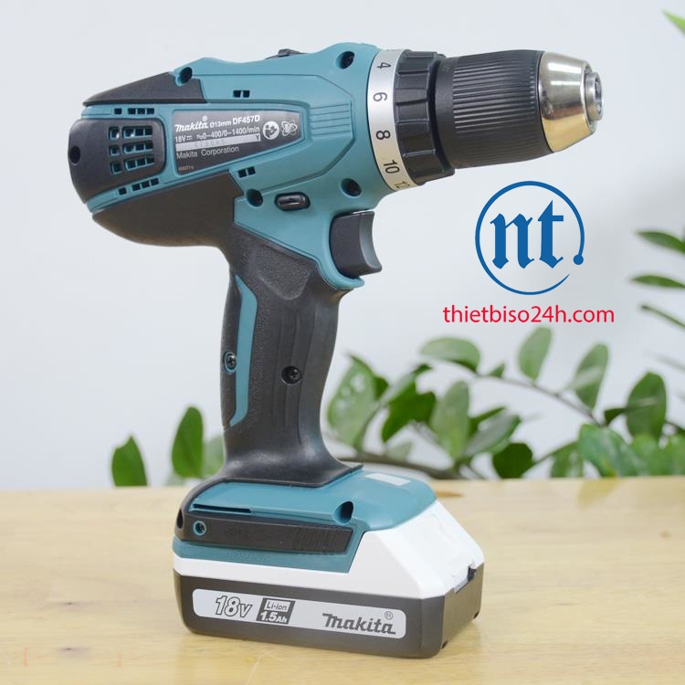 Máy khoan vặn vít dùng pin Makita DF457DWE 18V