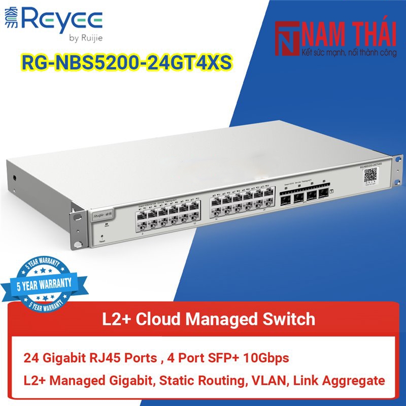 Thiết bị chuyển mạch Switch Ruijie Reyee RG-NBS5200-24GT4XS