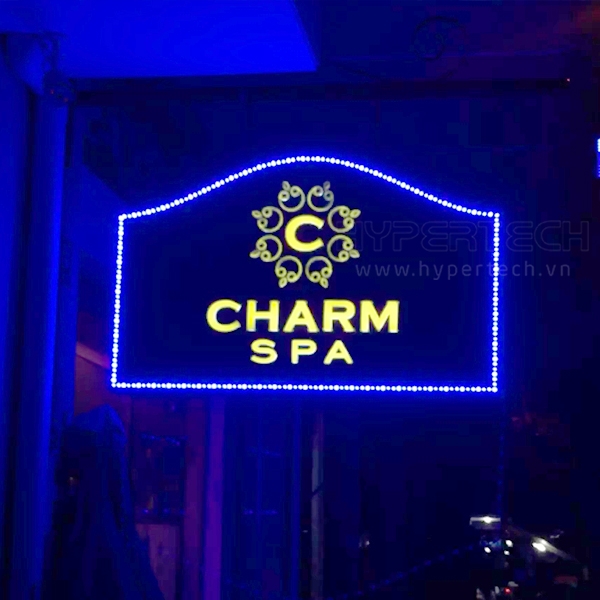 Bảng vẫy 2 mặt Charm Spa