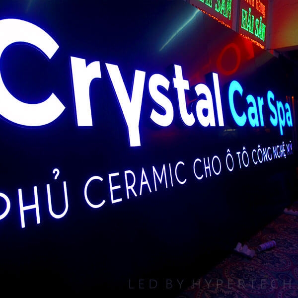 Bảng hiệu mặt tiền Crystal Car Spa