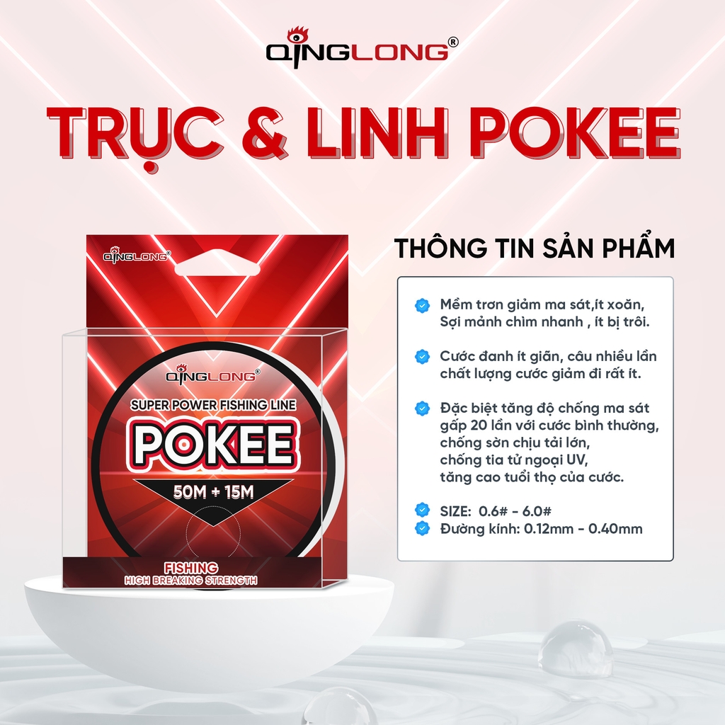 Cước QingLong Pokee (Trục Đỏ) 65m