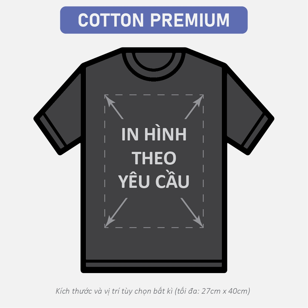 Áo Phông Nam Nữ Regular Unisex Form Rộng In Lẻ Theo Yêu Cầu