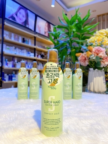 Keo xịt tạo nếp giữ kiểu tóc và dưỡng tóc Forest Story Super Hard Water Spray Perfect Hold 100ml mẫu mới