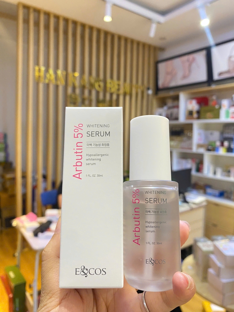 Serum huyết thanh dưỡng trắng da, mờ thâm, chống lão hoá ECOS Arbutin 5% Hypoallergenic Whitening Serum