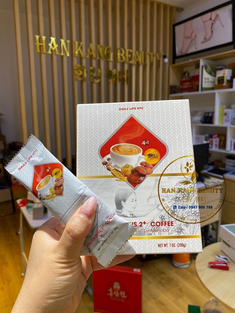 Cà phê tăng cường miễn dịch, giảm mệt mỏi Daily Life HTC 4 in 1 (Hộp 10 gói)