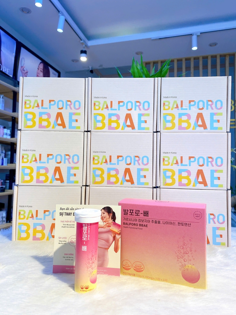 Viên sủi chuyển hoá chất béo Balporo BBae Hàn Quốc, hỗ trợ giảm cân, dưỡng da sáng mịn, phân phối độc quyền bởi BBae Lab