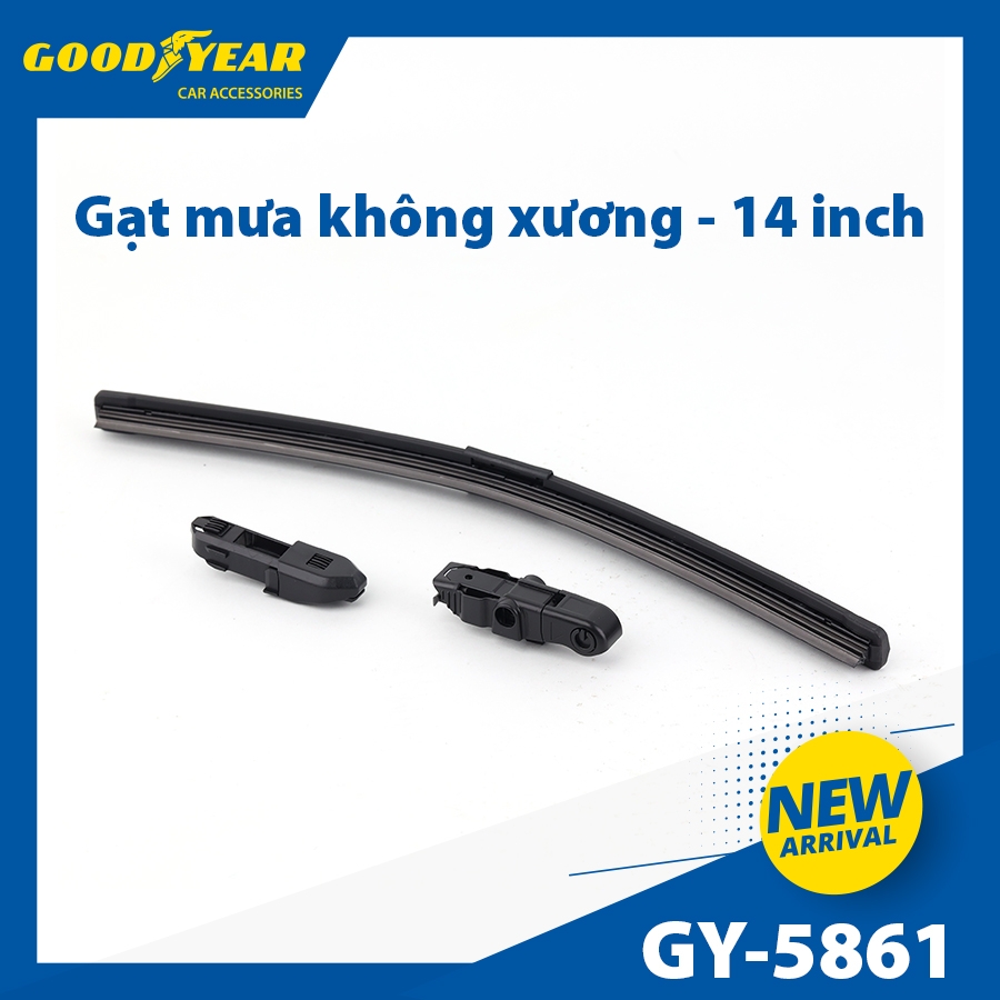 Gạt Mưa Không Xương GOODYEAR Chân Cài Đa Năng (Đầu A, B) Lắp Được Nhiều Dòng Xe Đặc Biệt - Nhập Khẩu Chính Hãng