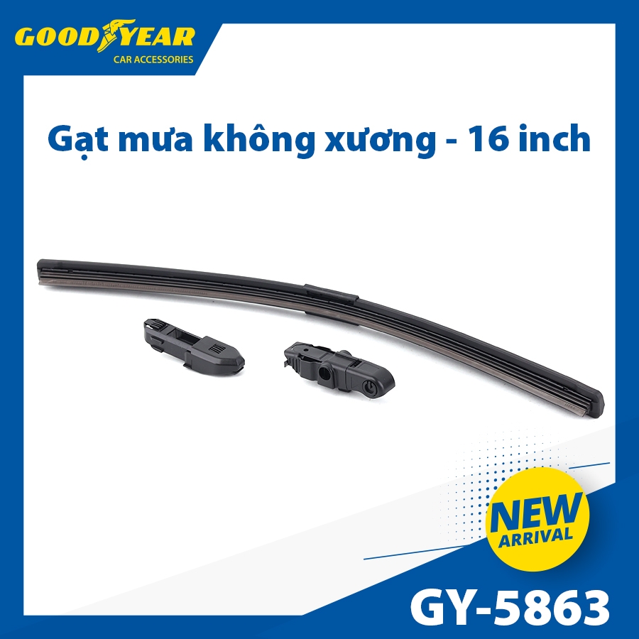 Gạt Mưa Không Xương GOODYEAR Chân Cài Đa Năng (Đầu A, B) Lắp Được Nhiều Dòng Xe Đặc Biệt - Nhập Khẩu Chính Hãng