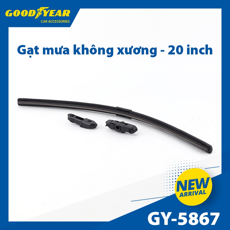 Gạt Mưa Không Xương GOODYEAR Chân Cài Đa Năng (Đầu A, B) Lắp Được Nhiều Dòng Xe Đặc Biệt - Nhập Khẩu Chính Hãng