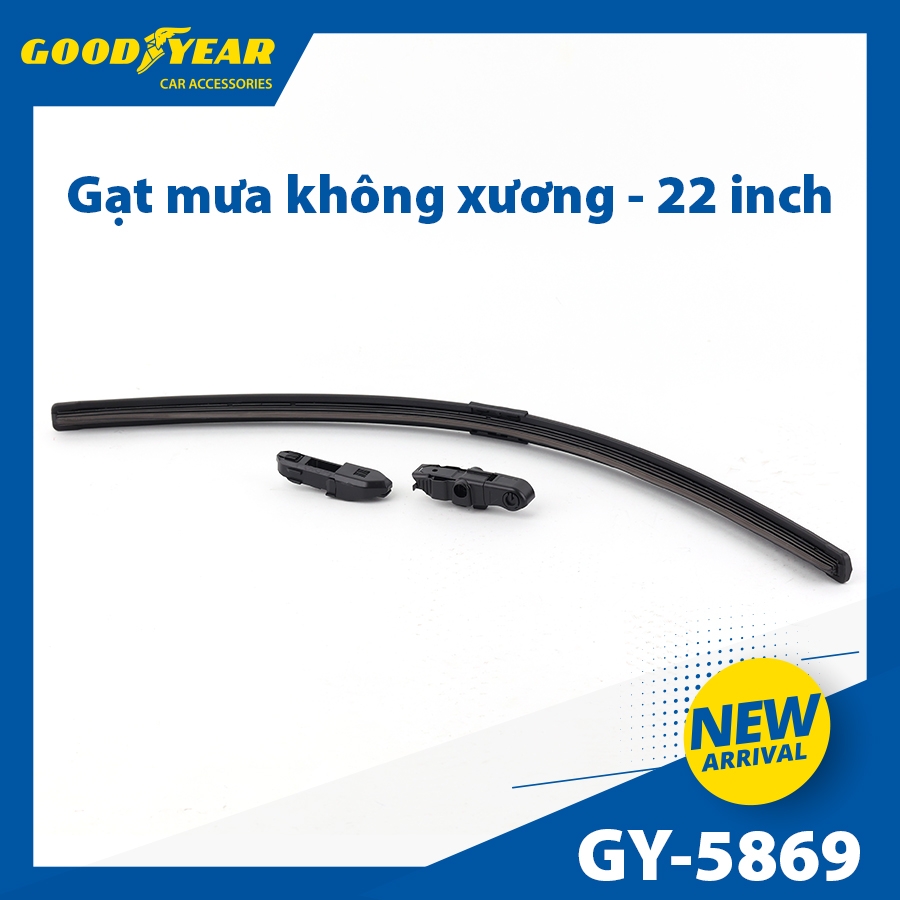 Gạt Mưa Không Xương GOODYEAR Chân Cài Đa Năng (Đầu A, B) Lắp Được Nhiều Dòng Xe Đặc Biệt - Nhập Khẩu Chính Hãng