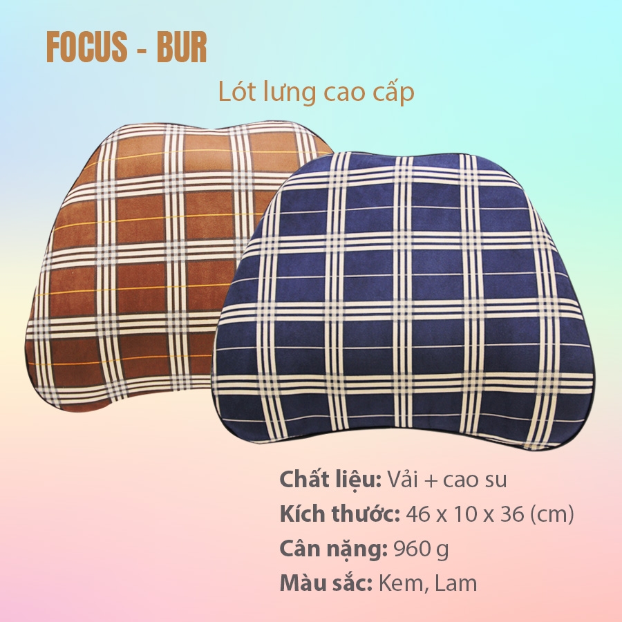 Tựa Lưng Cao Su Non FOCUS Bur FG-YM006-B Màu Lam - Nhập Khẩu Chính Hãng