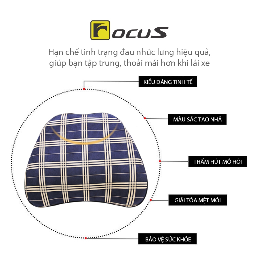 Tựa Lưng Cao Su Non FOCUS Bur FG-YM006-B Màu Lam - Nhập Khẩu Chính Hãng
