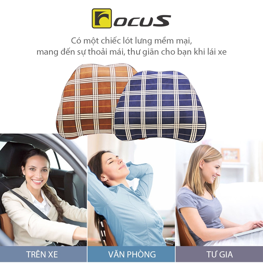 Tựa Lưng Cao Su Non FOCUS Bur FG-YM006-B Màu Lam - Nhập Khẩu Chính Hãng