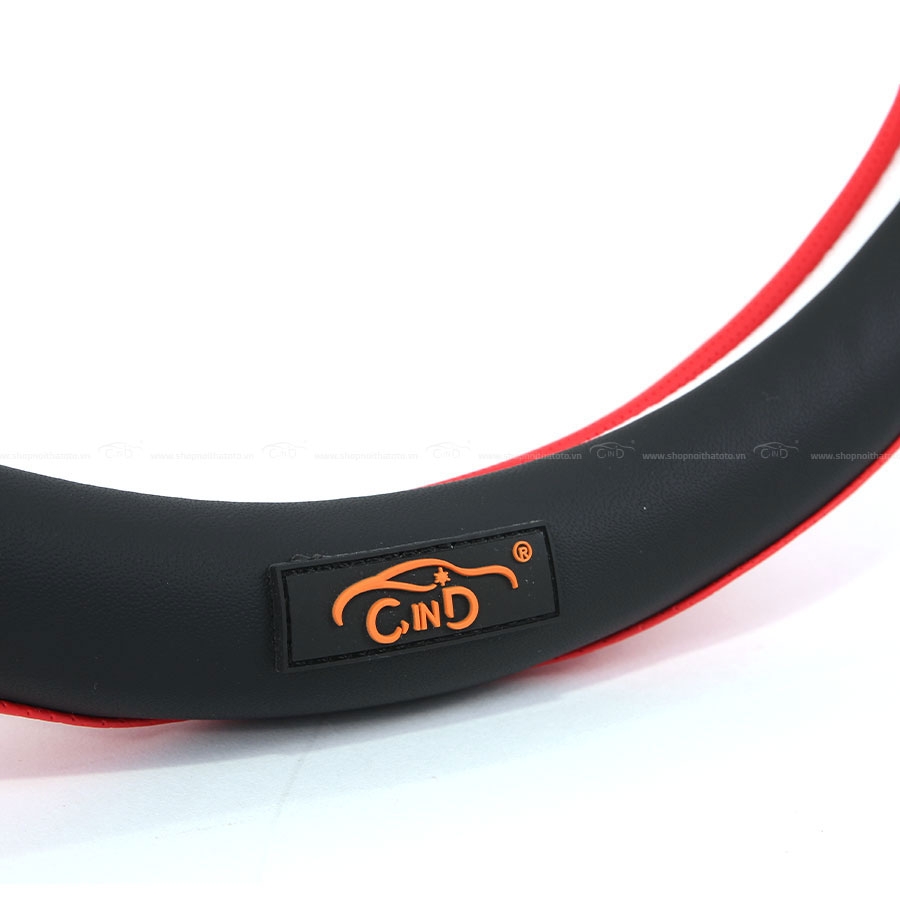 Bọc Vô Lăng CIND S048 Size M Màu Đen Đỏ - Nhập Khẩu Chính Hãng