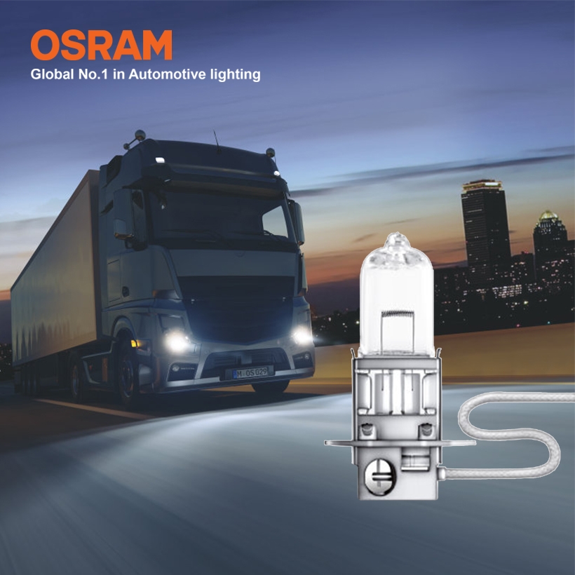 Combo 2 Bóng Đèn Halogen Tăng Sáng 100% OSRAM Truckstar Pro H3 24V 70W - Nhập Khẩu Chính Hãng