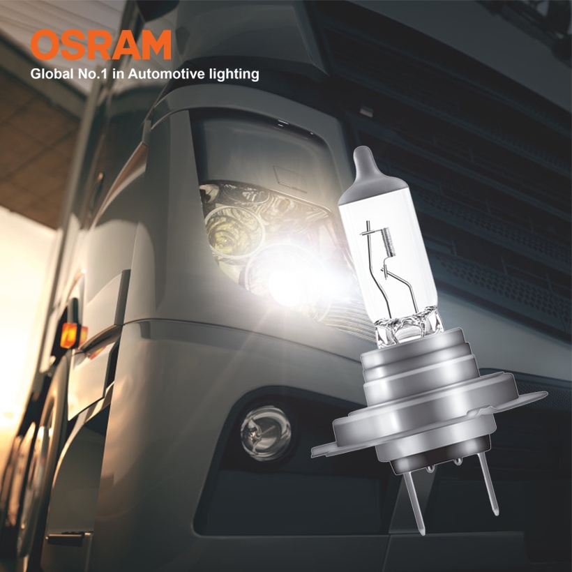 Combo 2 Bóng Đèn Halogen Tăng Sáng 100% OSRAM Truckstar Pro H7 24V 70W - Nhập Khẩu Chính Hãng