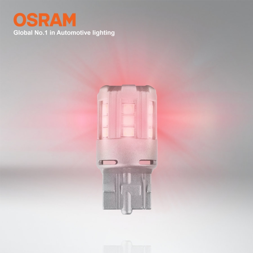 Combo 2 Bóng Đèn Led Chân Ghim Nhỏ OSRAM Standard Retrofit T20 W21W 12V Màu Đỏ - Nhập Khẩu Chính Hãng