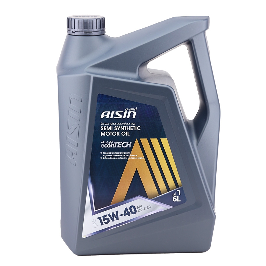 Dầu Nhớt Bán Tổng Hợp AISIN Econtech+ CF4/SG 15W40 6 Lít ECSF1546P - Nhập Khẩu Chính Hãng