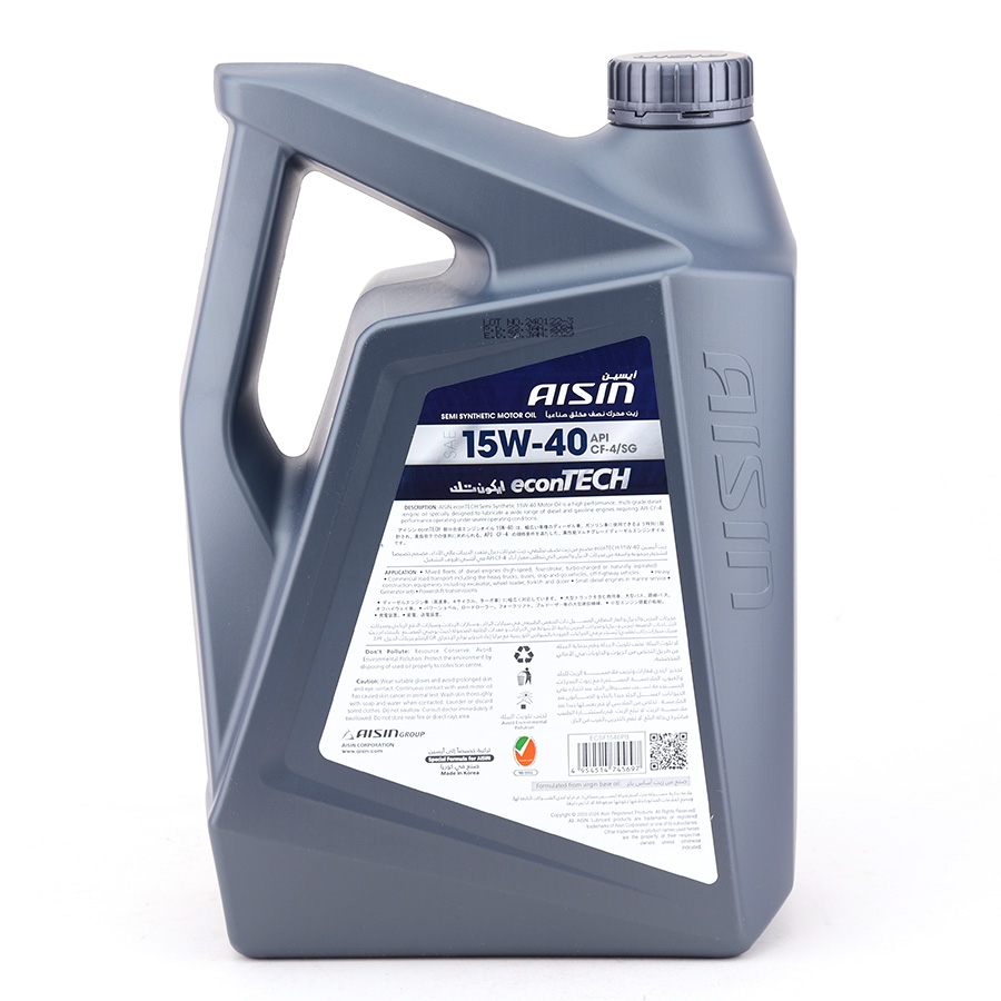 Dầu Nhớt Bán Tổng Hợp AISIN Econtech+ CF4/SG 15W40 6 Lít ECSF1546P - Nhập Khẩu Chính Hãng
