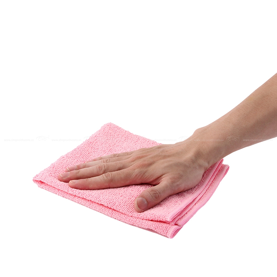 Khăn Lau Microfiber CIND Màu Hồng (40*40cm) - Nhập Khẩu Chính Hãng