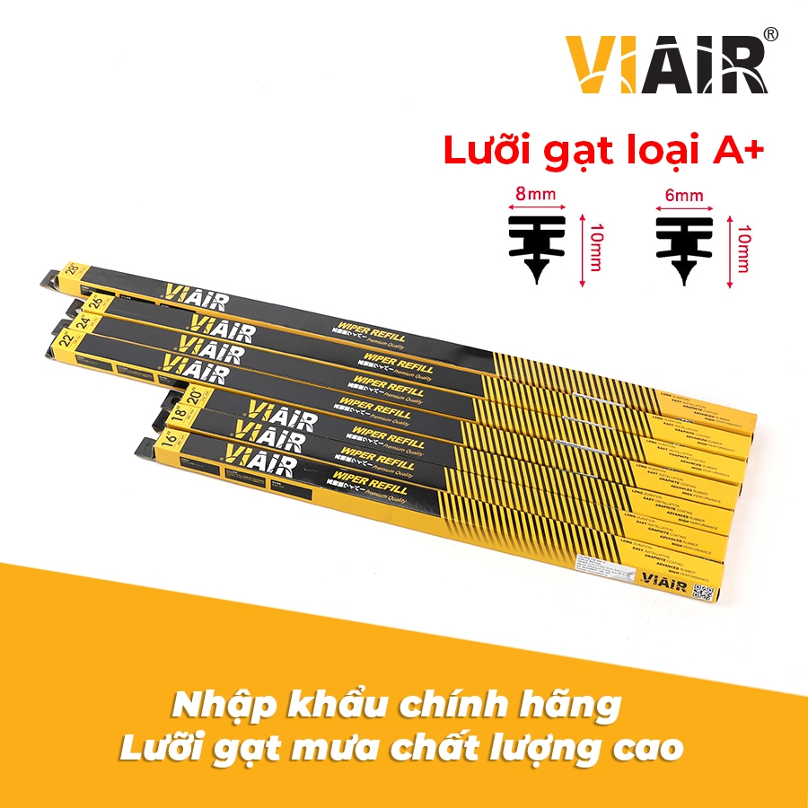 Combo 2 Lưỡi Gạt Mưa Loại A VIAIR R15 (18 Inch/450 mm) - Nhập Khẩu Chính Hãng