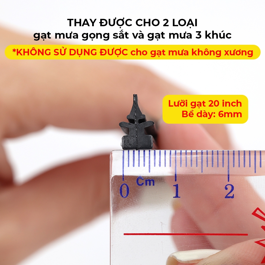 Combo 2 Lưỡi Gạt Mưa Loại A VIAIR R15 (20 Inch/500 mm) - Nhập Khẩu Chính Hãng