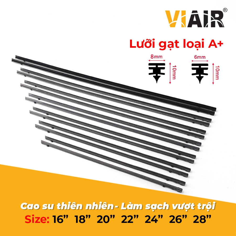 Combo 2 Lưỡi Gạt Mưa Loại A VIAIR R15 (22 Inch/550 mm) - Nhập Khẩu Chính Hãng