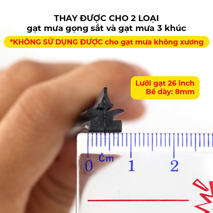 Combo 2 Lưỡi Gạt Mưa Loại A VIAIR R15 (26 Inch/650 mm) - Nhập Khẩu Chính Hãng