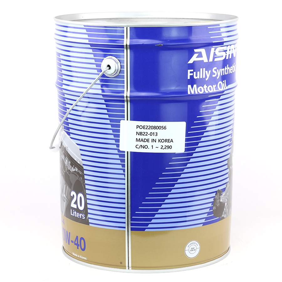 Nhớt Động Cơ AISIN ECFI104PLB 10W-40 CI4 / SL Fully Synthetic 20L - Nhập Khẩu Chính Hãng