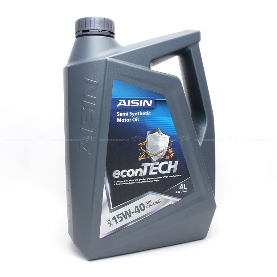 Nhớt Động Cơ AISIN ECSF1544P 15W-40 CF4 / SG Econtech+ Semi Synthetic 4L - Nhập Khẩu Chính Hãng