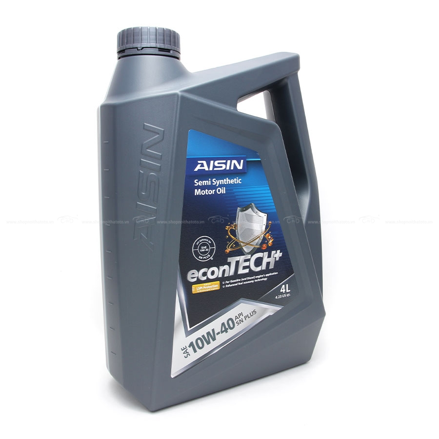 Nhớt Động Cơ AISIN ESSN1044P 10W-40 SN Plus Econtech+ Semi Synthetic 4L - Nhập Khẩu Chính Hãng