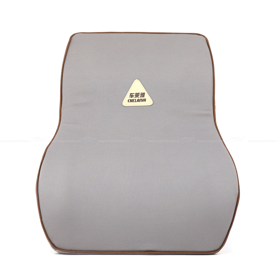 Tựa Lưng Ô Tô Cao Su Non Vải Nỉ CHELAIYA MS004 Màu Xám - Nhập Khẩu Chính Hãng