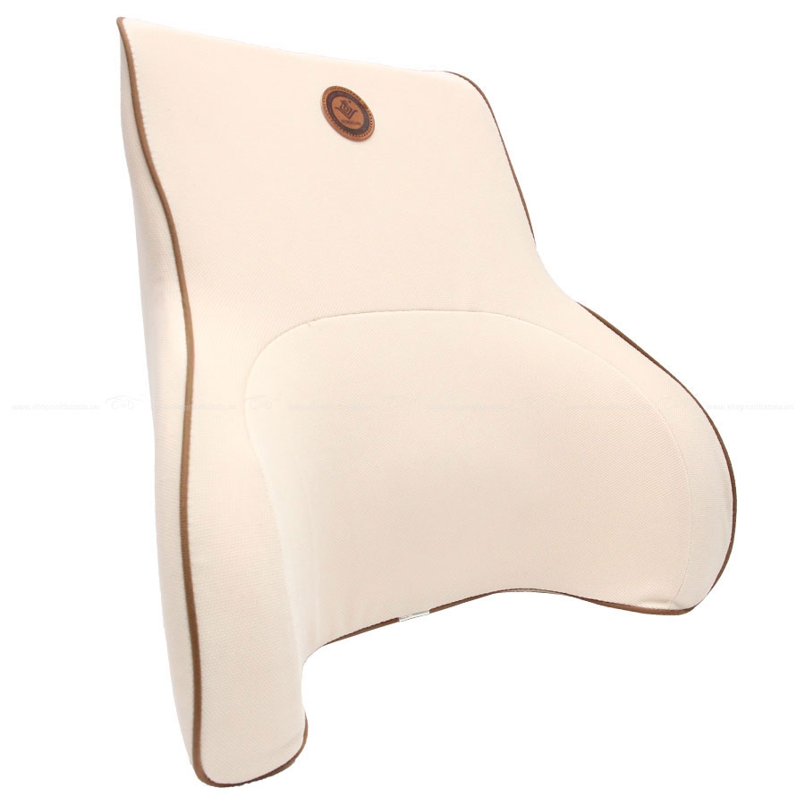 Tựa Lưng Ô Tô Cao Su Non Vải Nỉ CIND G002 Màu Kem - Nhập Khẩu Chính Hãng