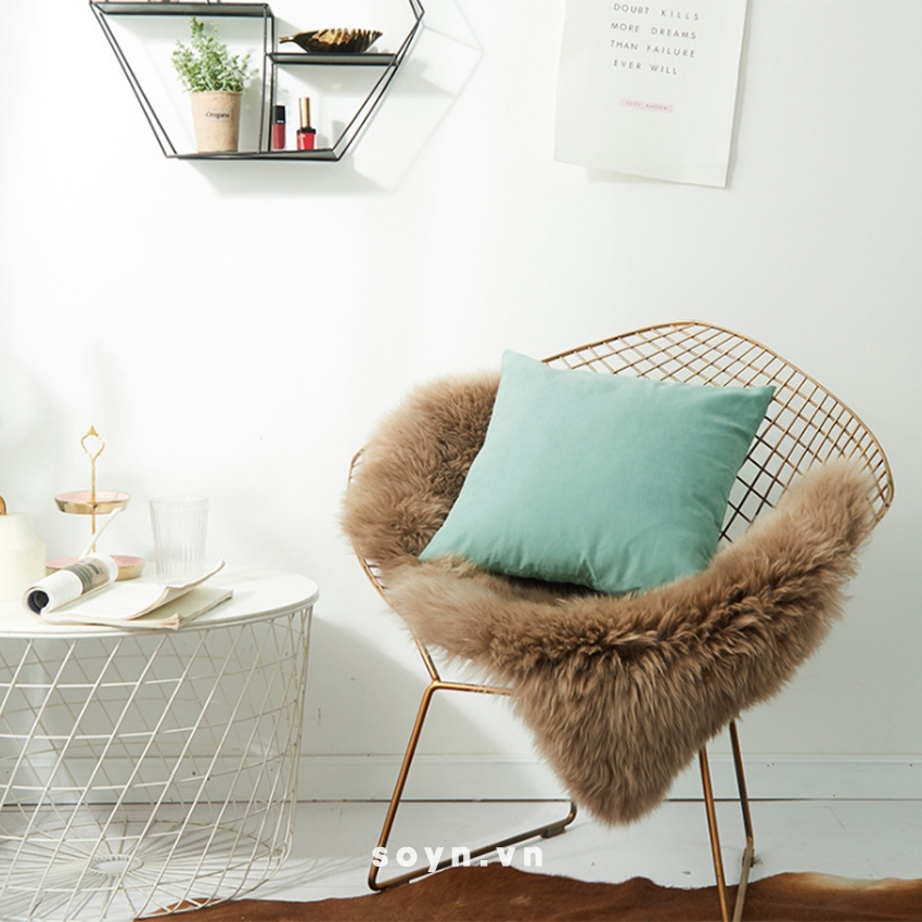 Vỏ gối nỉ trơn màu xanh ngoc PC134