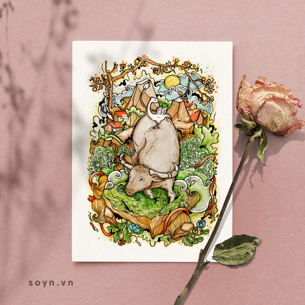 Tranh Poster Sửu | 12 Con giáp Việt Nam - Soyn x Cao Minh Huy