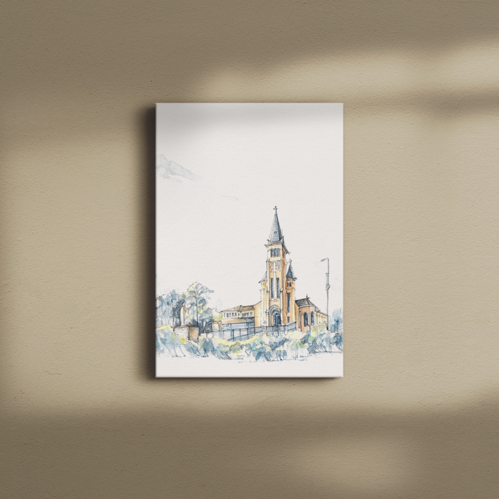 Tranh Nhà Thờ Con Gà Đà Lạt DL04 | Diễm Huỳnh, Đa Đa, Khánh Quỳnh x Soyn