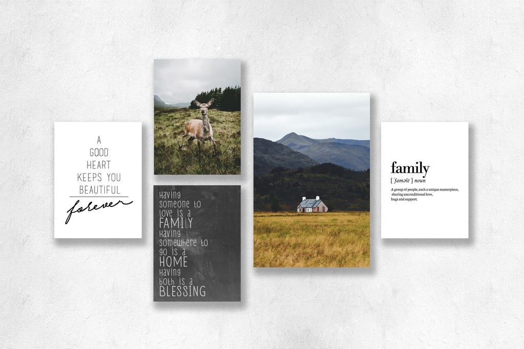 Bộ tranh Highland, Landscape, Family quote SE172