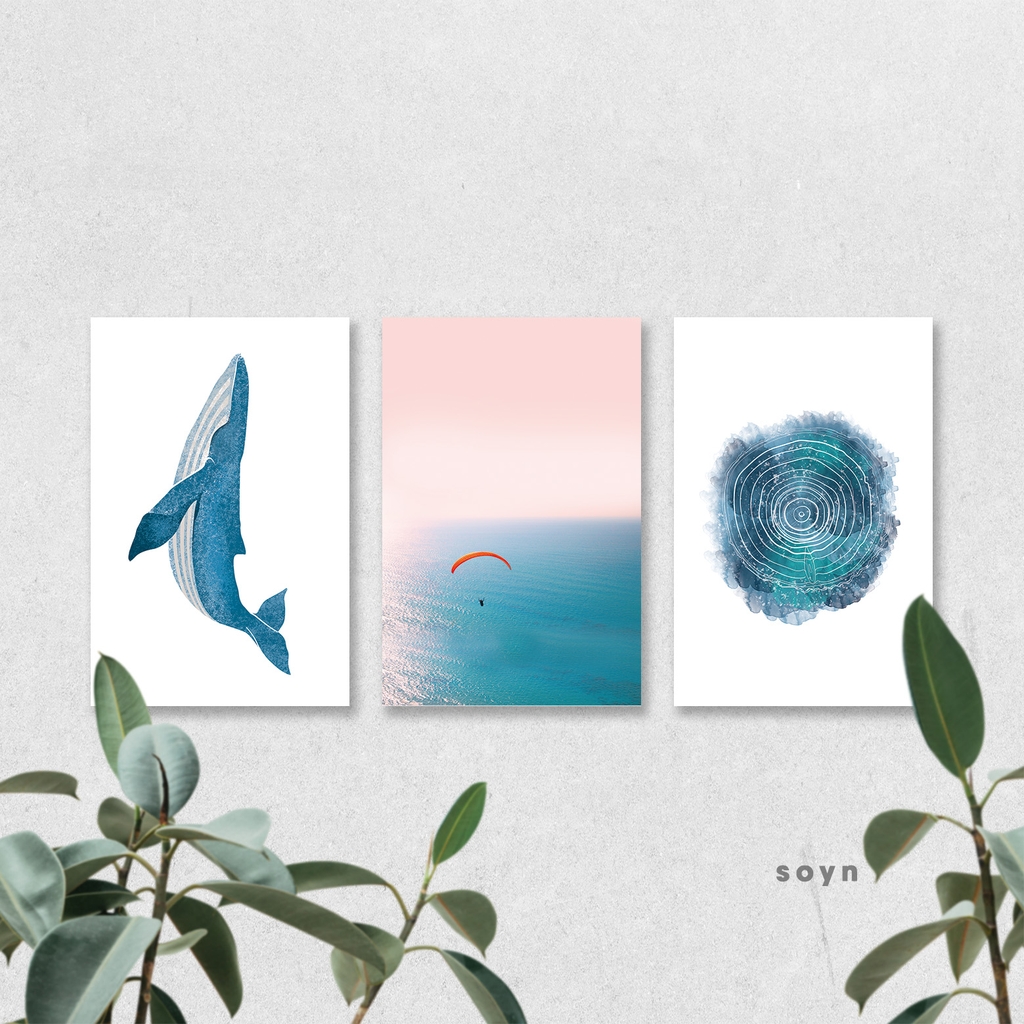 Bộ tranh Sea, Beach, Blue, Dolphin, SE305