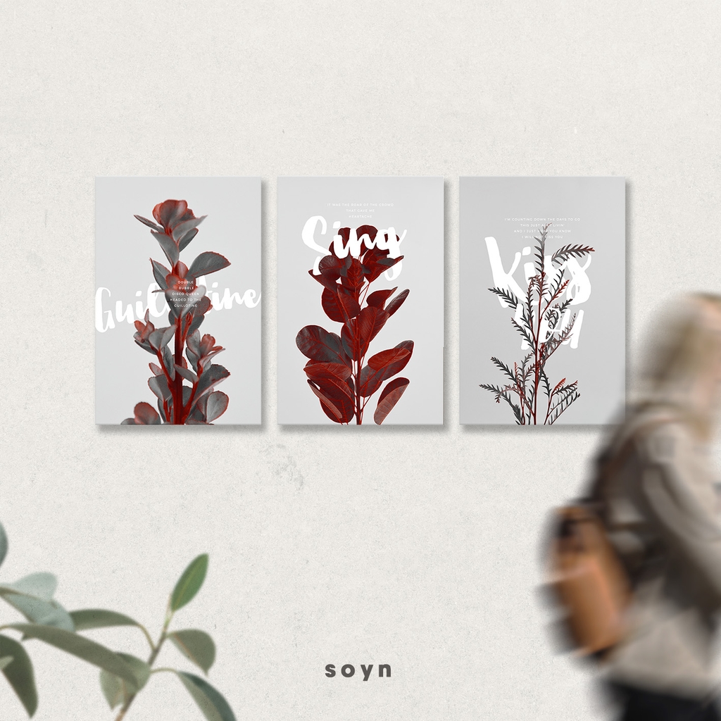 Bộ tranh Botanical, Red Leaf, SE314