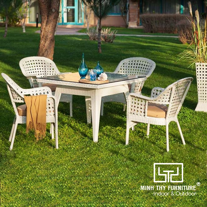 Bàn Ghế Mây Nhựa Cafe MT2A218