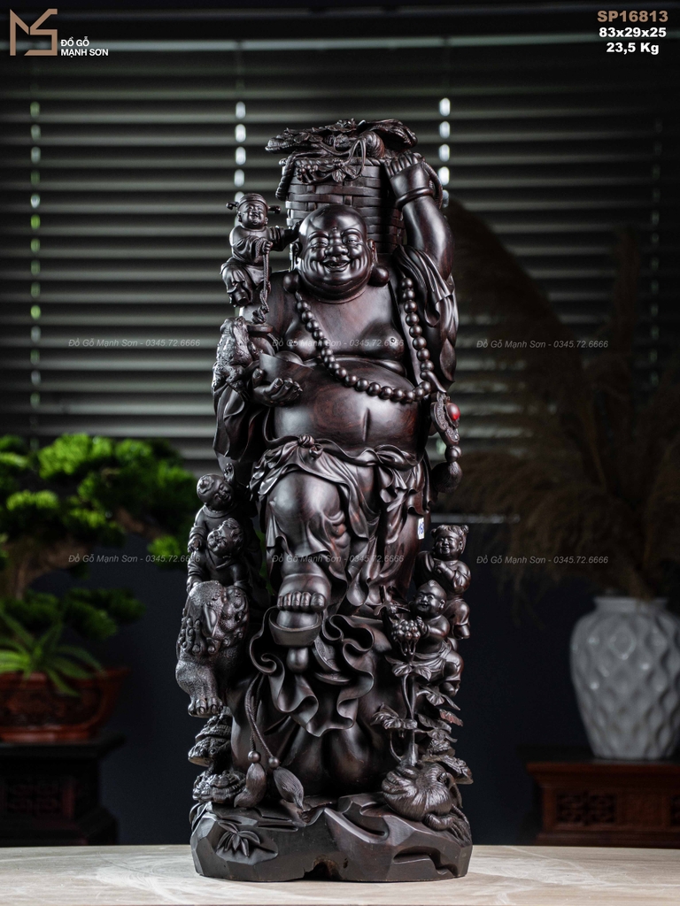 Tượng Di Lặc tử đàn