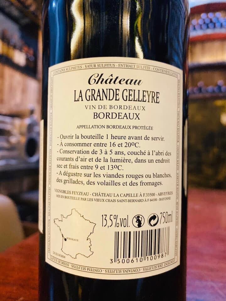 Rượu vang Chateau La Grande Gellyere Bordeaux