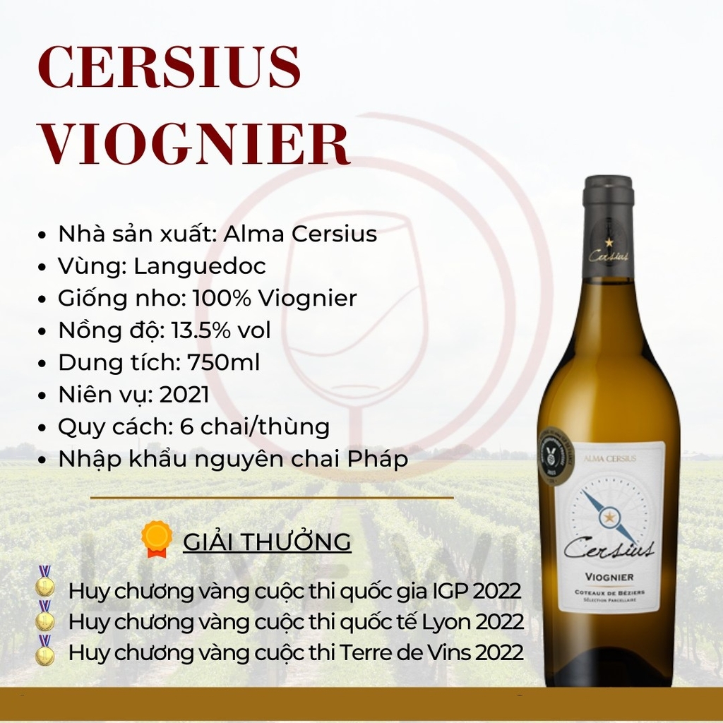 Rượu vang trắng Alma Cersius