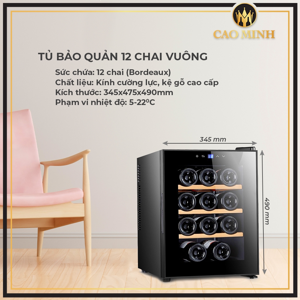 Tủ bảo quản rượu vang 12 chai