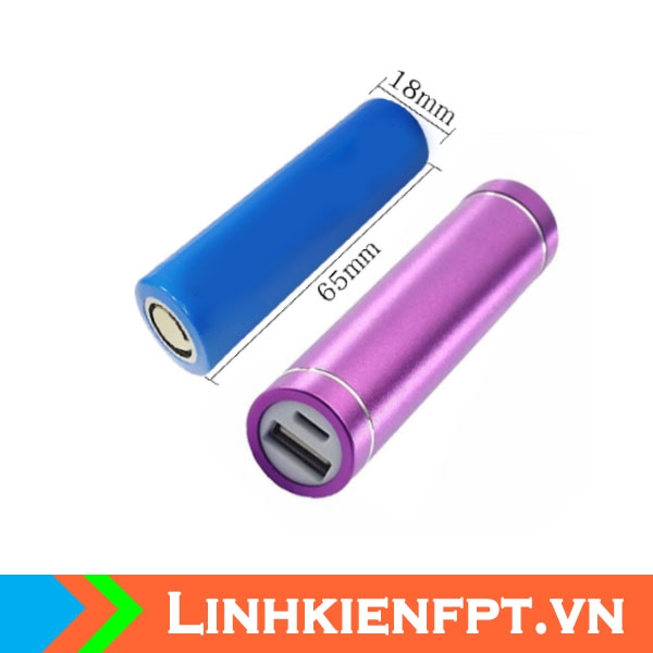 Combo Sạc Pin Dự Phòng 1 Pin (1 Box Dự Phòng 1 Pin, 1 Pin Lithium 18650 1200mAh)